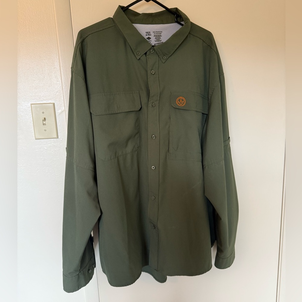 Men's Green Lightweight Fishing Shirt
